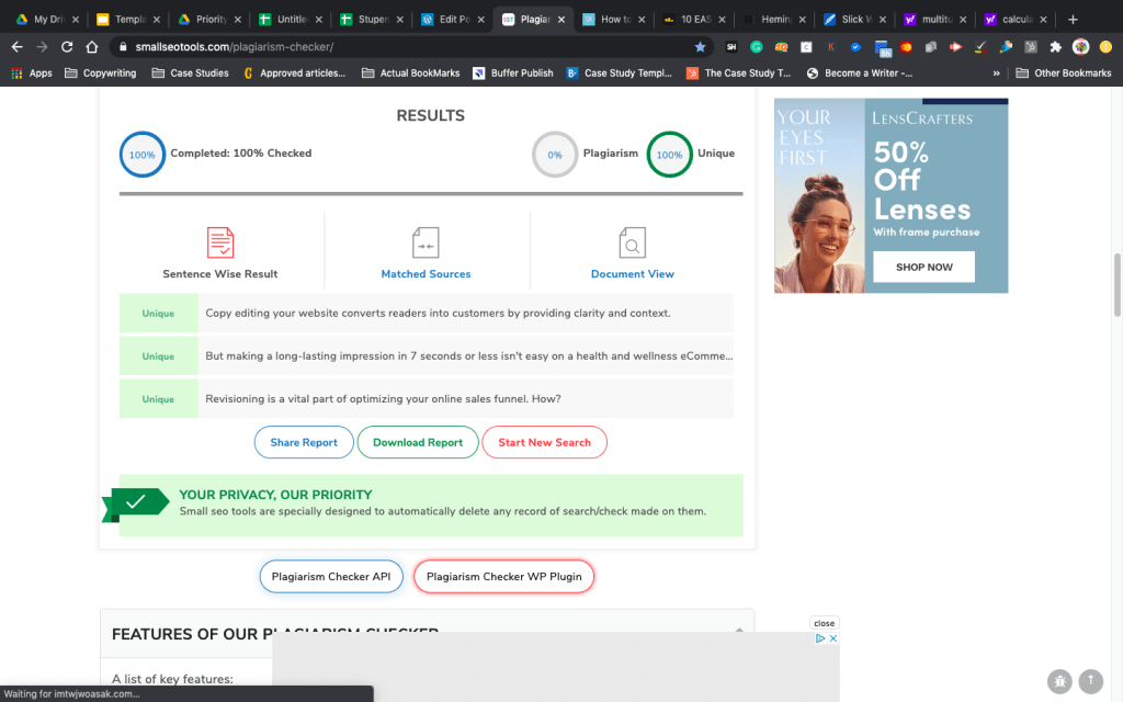 Copy editing tool Small SEO Tools Plagiarism Checker