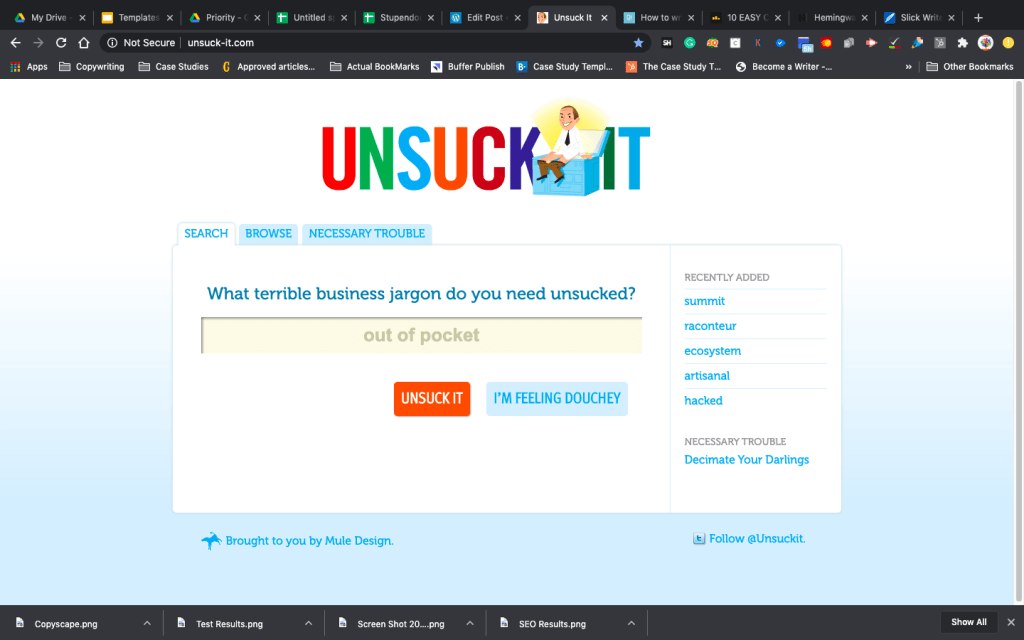 Copy editing tool Unsuck It